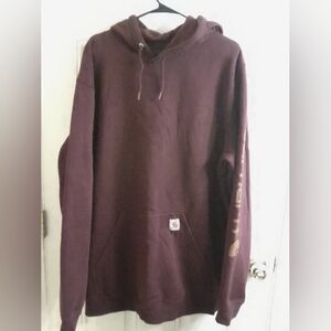 Men's Big & Tall Carhartt Burgundy Hoody Sweatshirt Classic Pullover